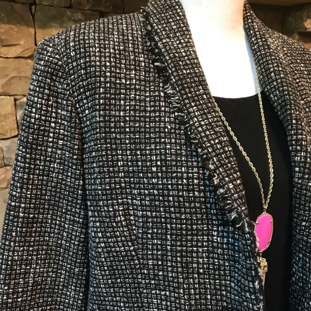 NWT Requirements Cropped Tweed Blazer Jacket - Picture 2 of 8